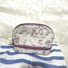 バレエモチーフ 薄紫ポーチ　2段式構造
