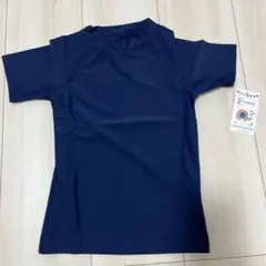 キッズ 半袖ラッシュガード UVカットUPF+50 男の子 水着 ネイビー