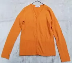 ルシェルブルー カシミア100%カーディガン オレンジ サイズ38 レディース