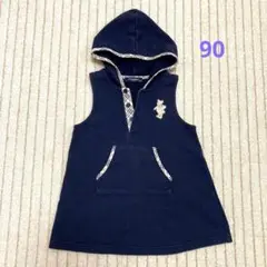 Burberry バーバリー ワンピース 90cm 濃紺 紺 フード