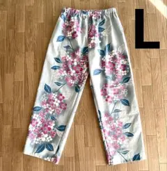937 浴衣リメイクパンツ　ステテコ　パジャマ ハンドメイド