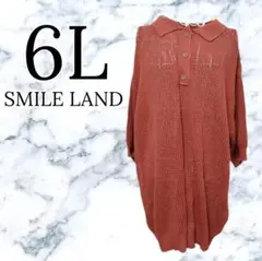 新品 SMILELAND レディース 丈長め ニット 半袖 ゆったり 6L