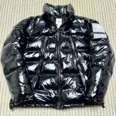 adidas アディダス エナメルダウンジャケット ブラック 黒 光沢