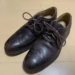 【美品】☆コールハーンCOLE HAAN ブラウン茶色ウイングチップスニーカー