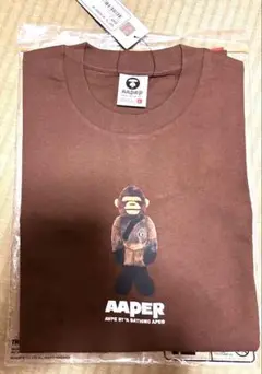 AAPER ’ALFA FIGURE PHOTO’ TEE Lサイズ　ブラウン