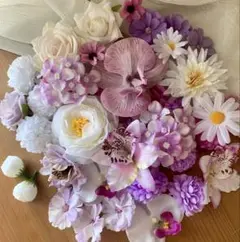 即日匿名発送 造花詰め合わせ薄紫系セット アーティフィシャルフラワーまとめ売り