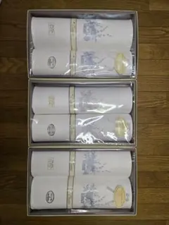 シーツ、ギフト、2枚入り×3セット、シングル、刺繍入り、箱に日焼けあり、