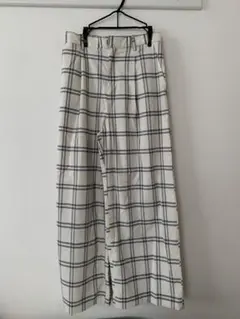 ロペピクニック　チェック柄ワイドパンツ