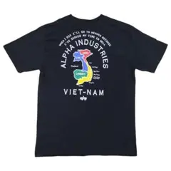 ALPHAアルファ スーベニアバックプリントTシャツ ブラックLサイズ
