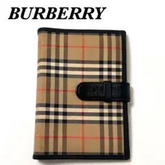 【美品】バーバリー　ノバチェック　6穴システム手帳　キャンバス&レザー