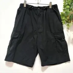 【clear Field】ハーフパンツ　ウエストゴム　調節可　アウトドア　黒　M