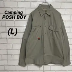 Camping POSH BOY ミリタリージャケットシャツ　カーキ　通年使用◎