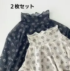 ehka sopoエヘカソポ　ウィッシュコラボ　ハイネック総柄シアーカットソー