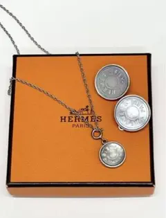 HERMESセリエ シェルネックレストップ・イヤリングセット