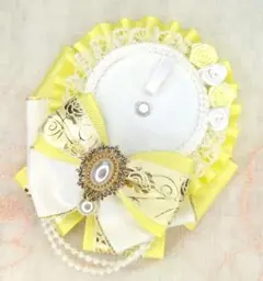 レモンイエローｘ小薔薇ｘパールチェーン痛ロゼット