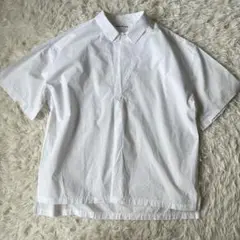MARECHAL TERRE バックフリルスキッパーシャツ　コットン　白　半袖