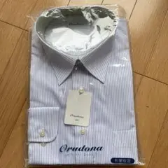 新品未使用　青ストライプ ビジネスシャツ LL