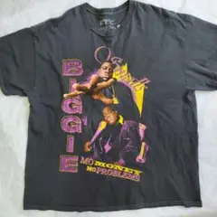 ノートリアスbiggieビギー ヒップホッププリントティーシャツt古着半袖グレー
