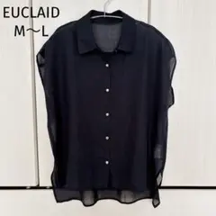 EUCLAID エウクレイドフレンチスリーブブラウス シアー 日本製 M〜L