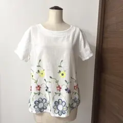 [美品] ブラウス　セット　半袖　長袖　刺繍　花柄
