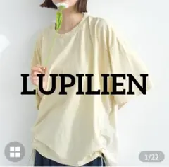 LUPILIEN 天竺ピグメント 布切替 裾ドロストトップス F