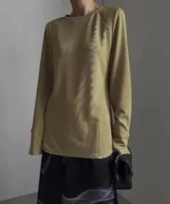 AMERI RIB BASIC LONG SLEEVE TOP トップス