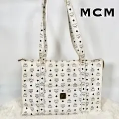 MCM ヴィセトス ショルダーバッグ トートバッグ PVC ホワイト 大容量