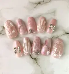 【現品】ネイルチップ 夏ネイル マーメイド ニュアンス 海水浴やナイトプールに♡