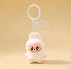 新品未使用】【送料込】ラブブぬいぐるみキーホルダー白×❶