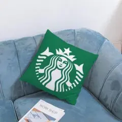 ✨大人気✨スタバ✨クッションカバー✨グリーン 45x45cm