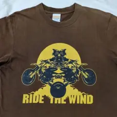 United Athle バイクグラフィック Tシャツ Mサイズ　ブラウン綿素材