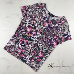 美品 イザベルマラン ブラウスカットソー 花柄 ピンク パープル S*NB718