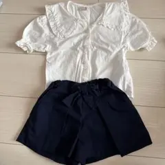 Petit main ブラウス ショートパンツセット 80