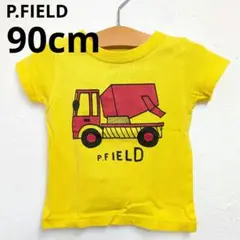 P.FIELD 90cm 半袖Tシャツ 働く車 黄色