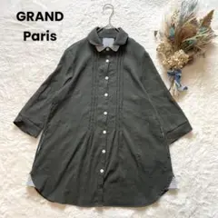 GRAND Paris リネンブレンド 5分袖シャツ 2枚襟 【M~L】