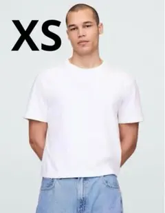 GAP ヘビーウェイト クロップド Tシャツ ホワイト XS 短丈