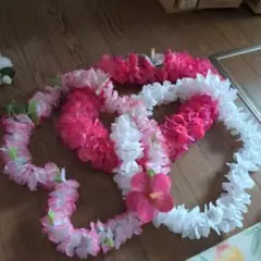 フラダンス レイ 3個セット ピンク　白