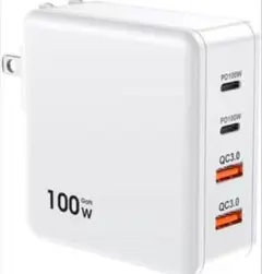 【新品】USB-C 100W PD急速充電器 4ポート GaN搭載 プラグ式