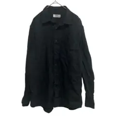 UNIQLO ユニクロ 麻100％ 長袖シャツ ブラック メンズ L 羽織り 黒