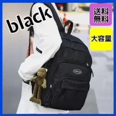 韓国 人気 大容量 男女兼用 メンズ バックパック リュック 旅行用 通学用 黒