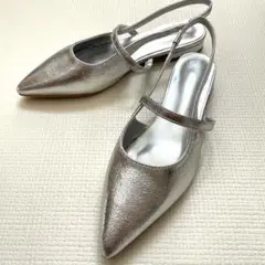 【美品✨】DISCOAT ディスコート ポインテッドストシューズ シルバー