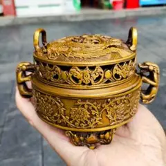 銅器 竜鳳薫香炉 装飾品 工芸品 美術品 置物