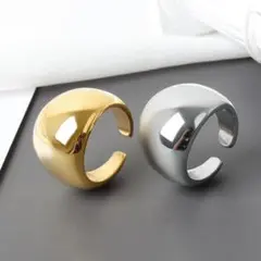 2点セット リング ゴールド シルバー 指輪 シンプル