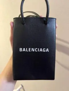 極美品balenciagaフォンホルダー黒