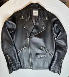 TOMORROWLAND DENIMレザー ブラック レザーダブルライダース46