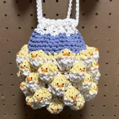 ひよこ 巾着 ハンドメイド かぎ針編み 個性的 かぎ針編み 浴衣 バッグ