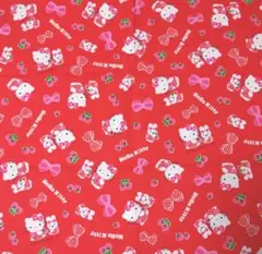 SANRIO☆HELLO KITTY☆生地(りぼんいちご赤)②☆2010年当時物