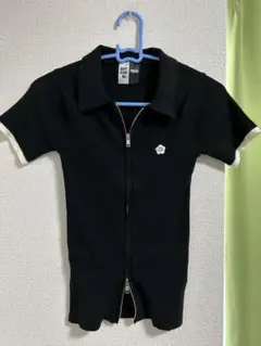 MARY QUANT 袖配色 襟付き ジップ サマーニットポロ　限定展開