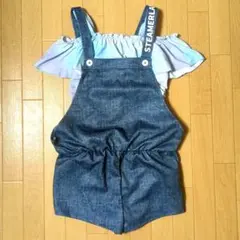 デニムオーバーオールと水着セット