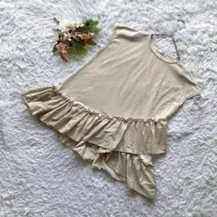 ✨良品✨ (M) チュニック ノースリーブ クルーネック 大人フェミニン 旅行